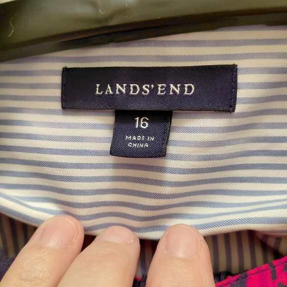 Blue White Stripe Button Down Shirt - Picture 3 of 4